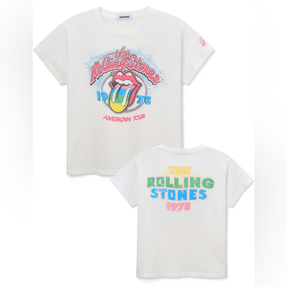 NWT DAYDREAMER Rolling Stones 1978 Solo Tee | Vintage White MSRP $92 Size S - Picture 5 of 11